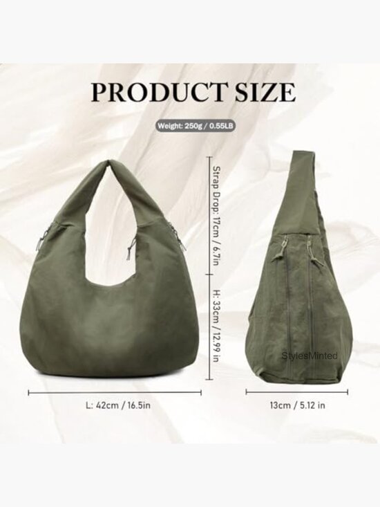hobo tote bag for traveling Places TO GO in CaRefiber Recycled Nylon and utility DAINAOTM Canvas Hobo Crossbody Tote